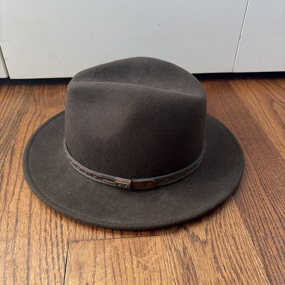 Men's Scala Brown Fedora Hat Size Medium